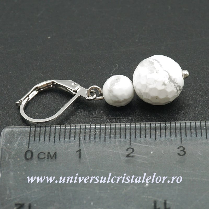 Cercei howlit alb rotund-10mm m03