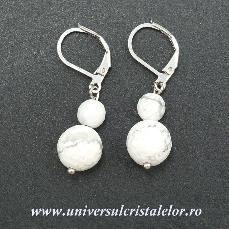 Cercei howlit alb rotund-10mm m03