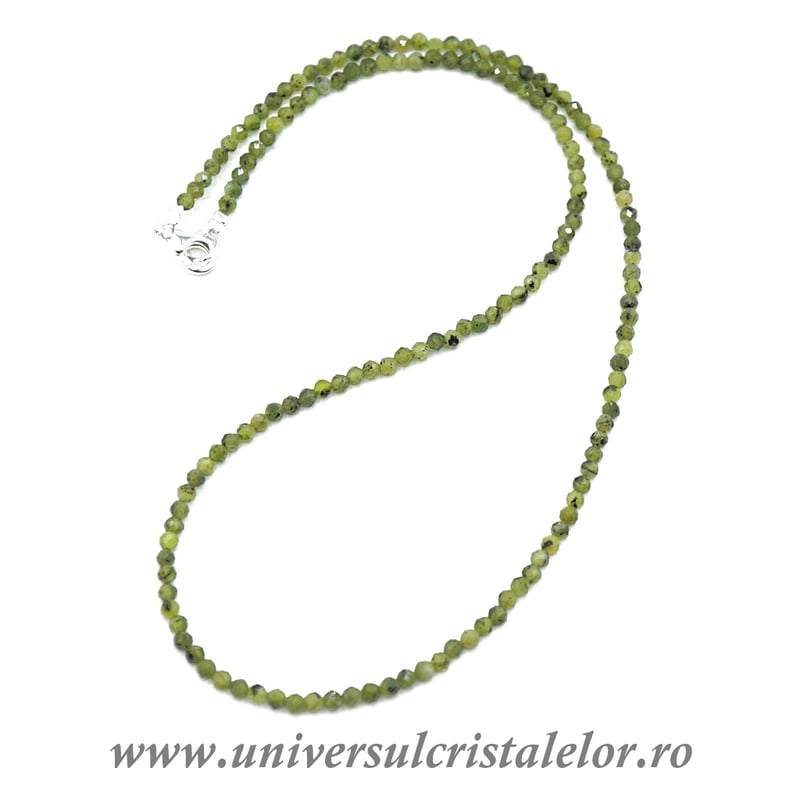 Colier jad ( nefrit ) rotund fatetat - 3mm