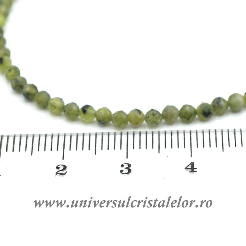 Colier jad ( nefrit ) rotund fatetat - 3mm