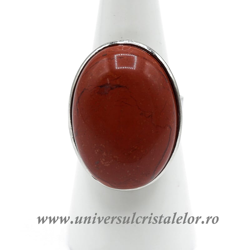 Inel jasp rosu oval reglabil m5