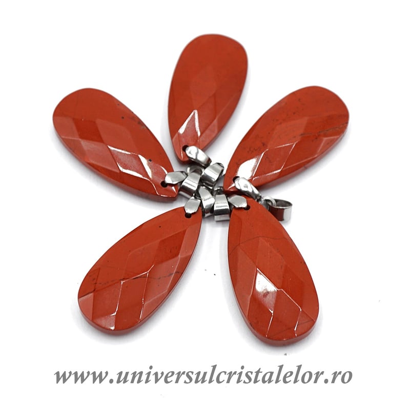 Pandantiv jasp rosu lacrima fatetat
