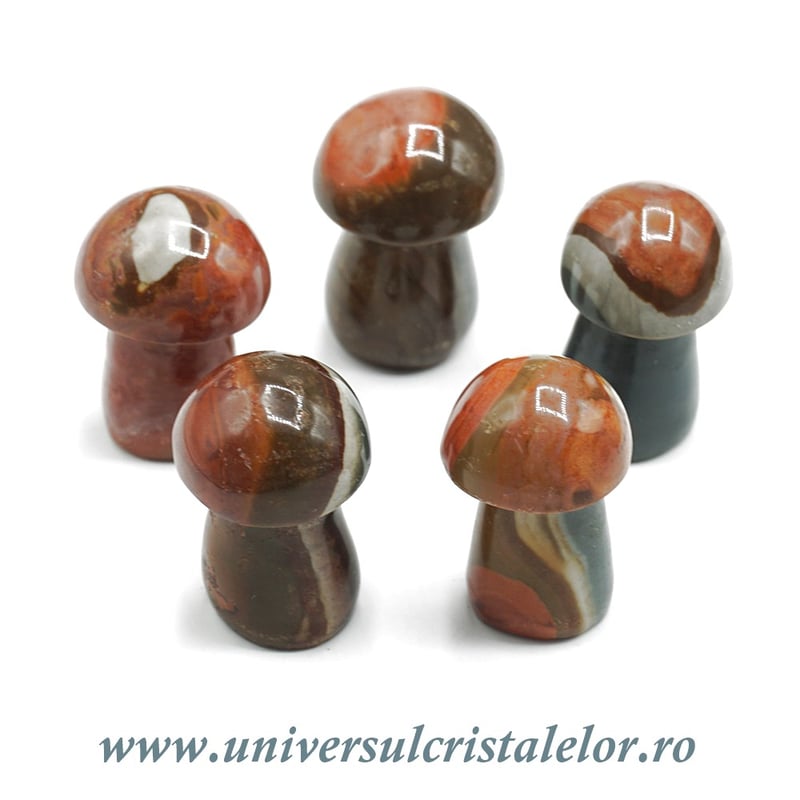 Figurina jasp policrom ciuperci