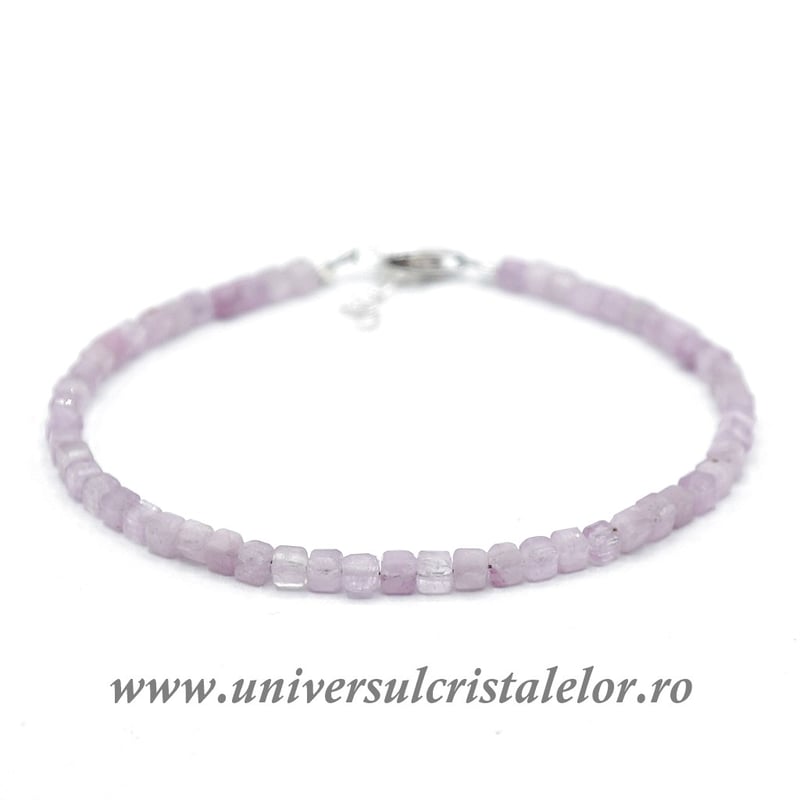 Bratara kunzit cub fatetat - 3,7 mm