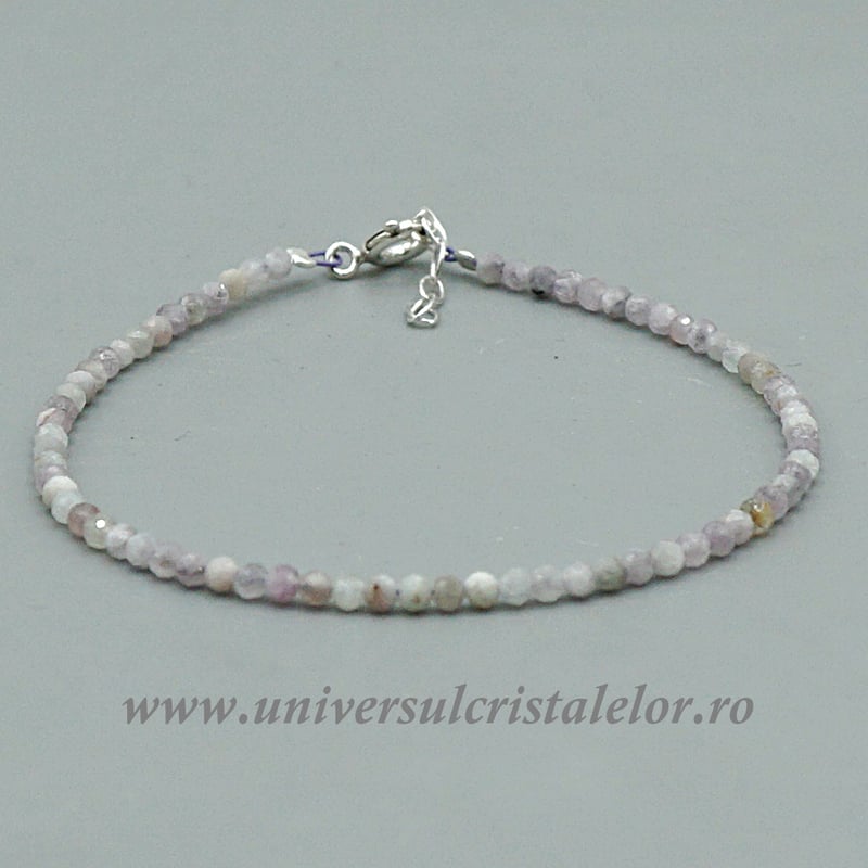 Bratara kunzit rotund fatetat 2,7 mm