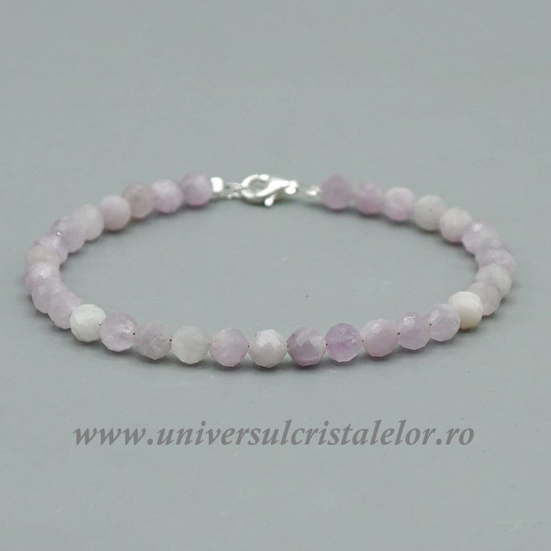 Bratara kunzit rotund fatetat 5,5 mm