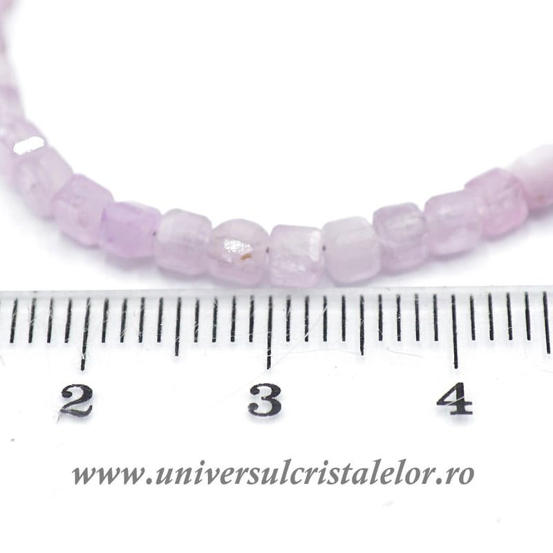 Colier kunzit cub fatetat - 3,7 mm