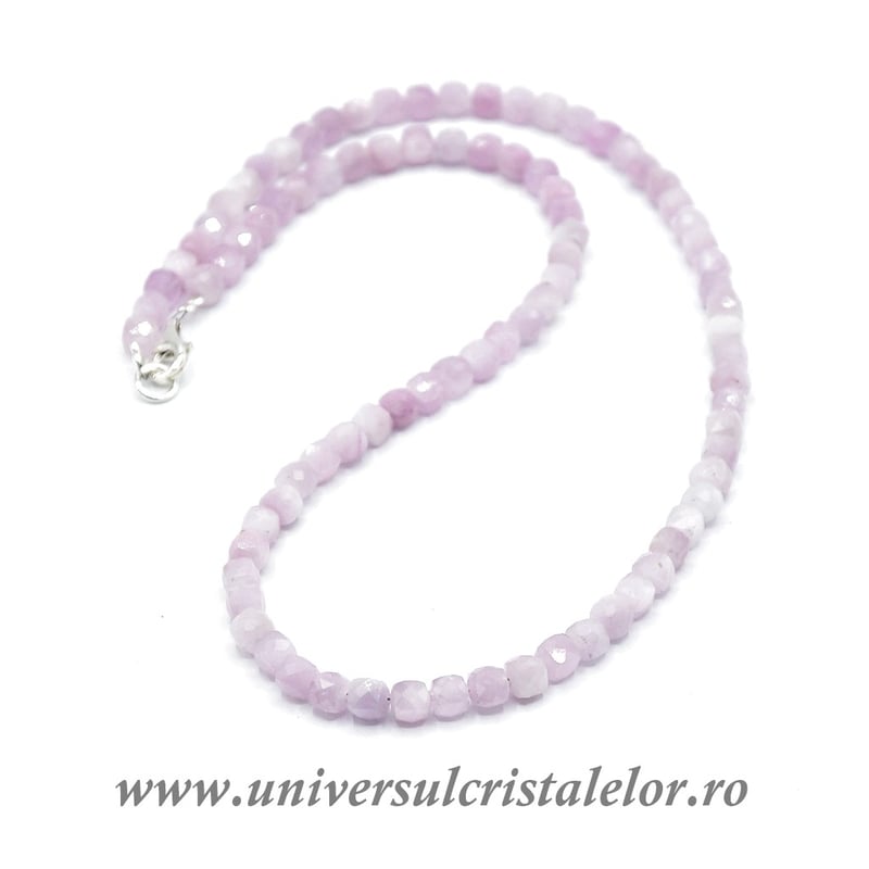 Colier kunzit cub fatetat - 5 mm