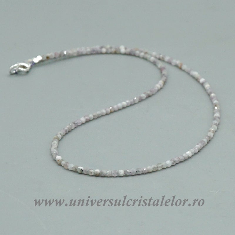 Colier kunzit rotund fatetat -2,7 mm