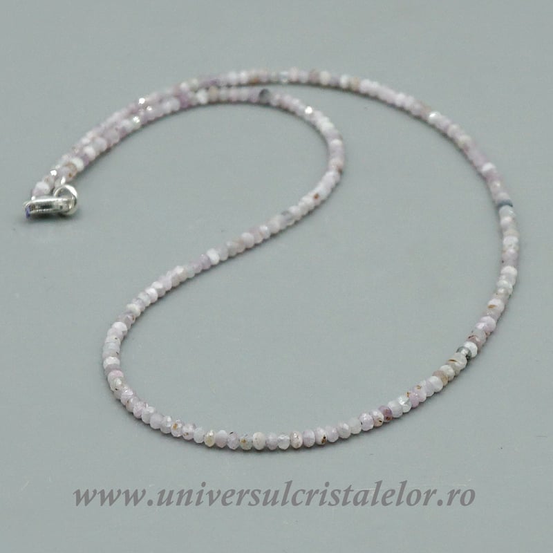 Colier kunzit rotund fatetat 3 mm