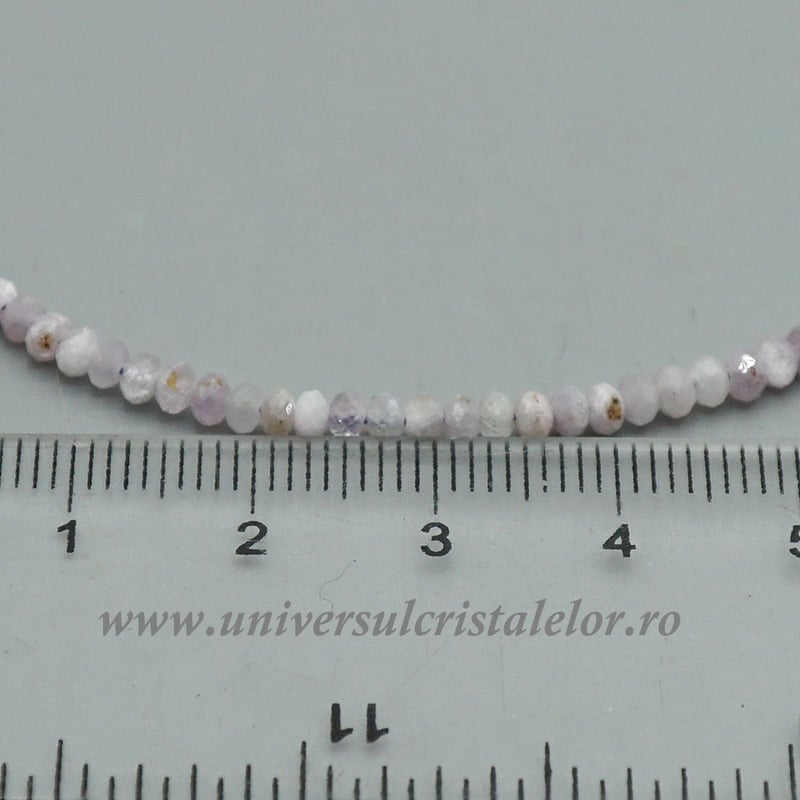 Colier kunzit rotund fatetat 3 mm