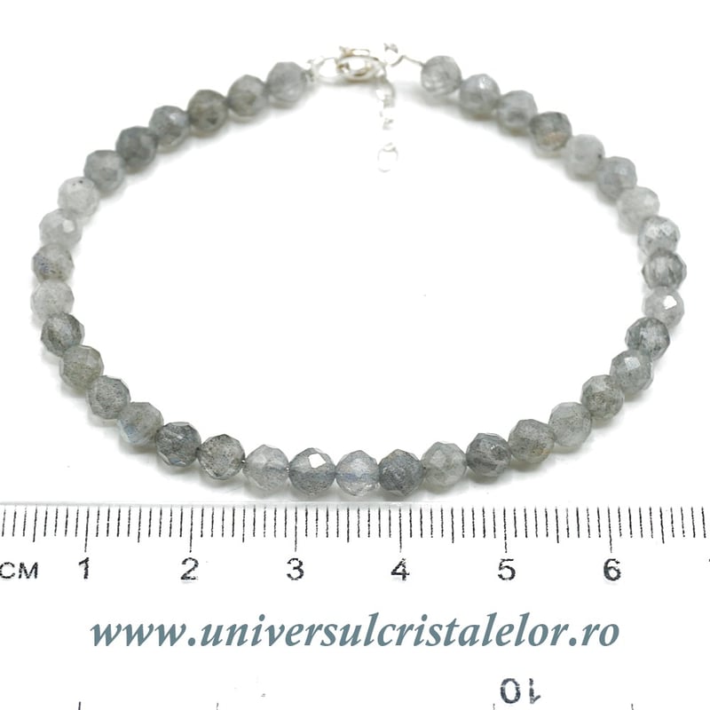 Bratara labradorit rotund fatetat - 4,6 mm