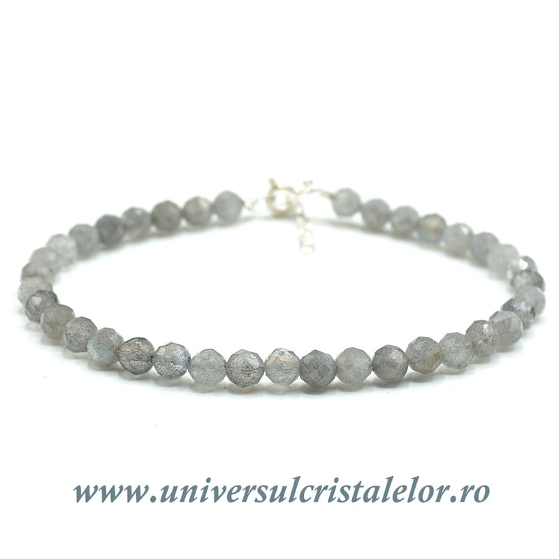 Bratara labradorit rotund fatetat - 4,6 mm