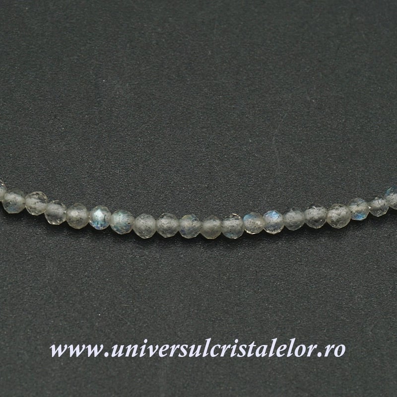 Colier labradorit rotund fatetat - 2.4 mm
