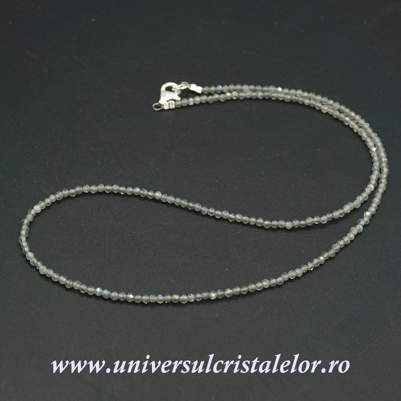 Colier labradorit rotund fatetat - 2.4 mm