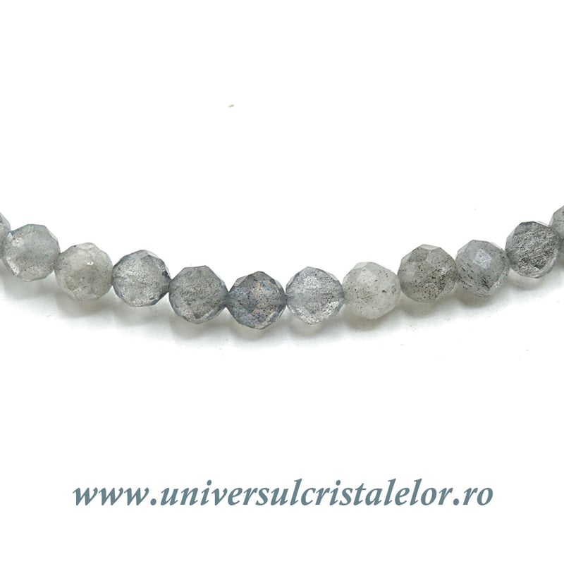Colier labradorit rotund fatetat - 4,6 mm