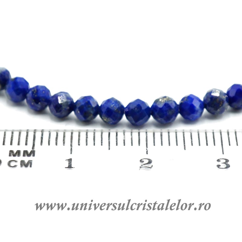 Bratara lapis lazuli rotund fatetat - 3.8 mm