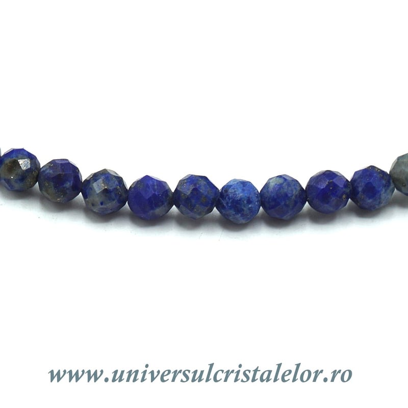 Colier lapis lazuli rotund fatetat - 4,7 mm
