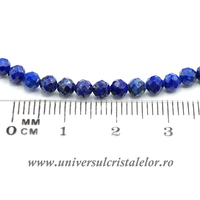 Colier lapis lazuli rotund fatetat - 3.8 mm