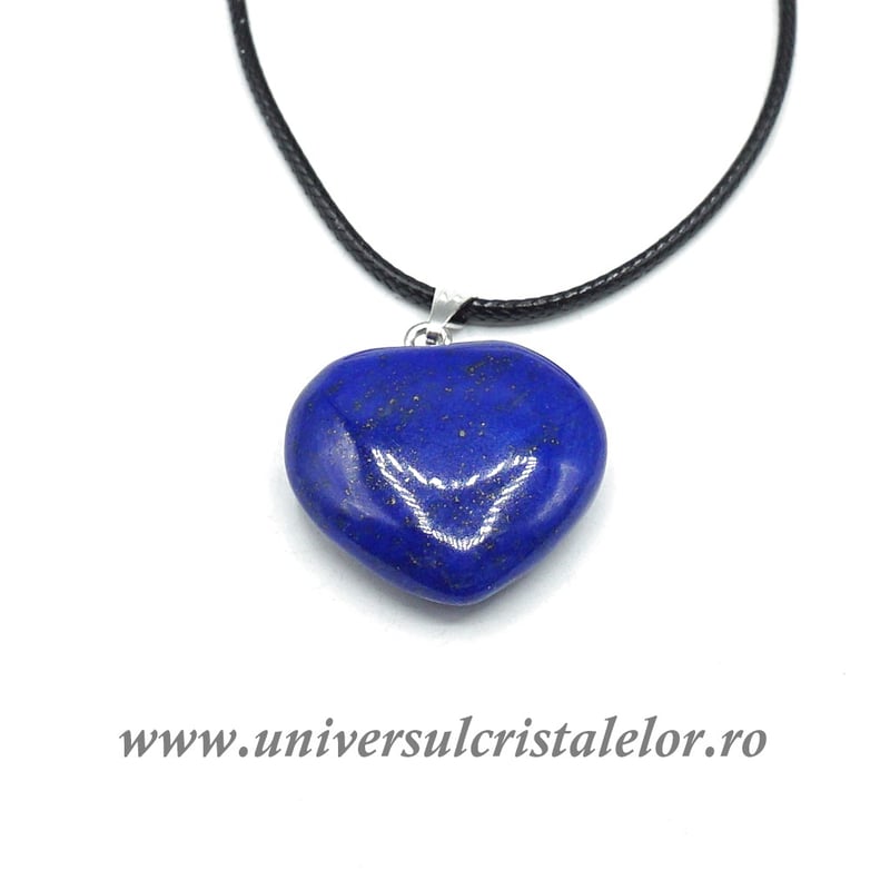 Pandantiv lapis lazuli inima cu snur si cutie
