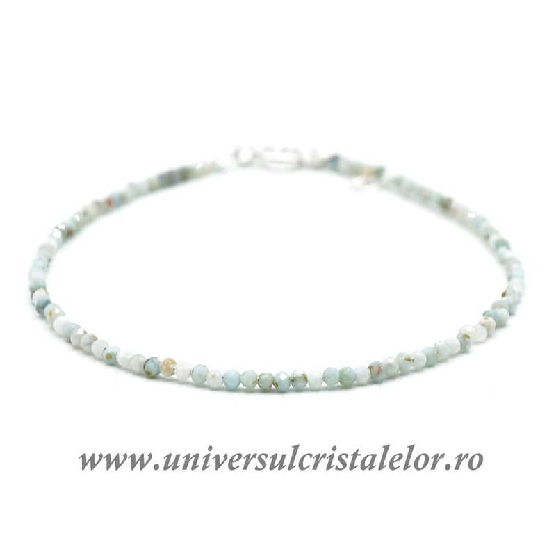 Bratara larimar rotund fatetat - 2,2mm