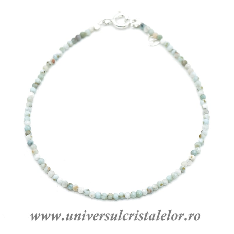 Bratara larimar rotund fatetat - 2,2mm