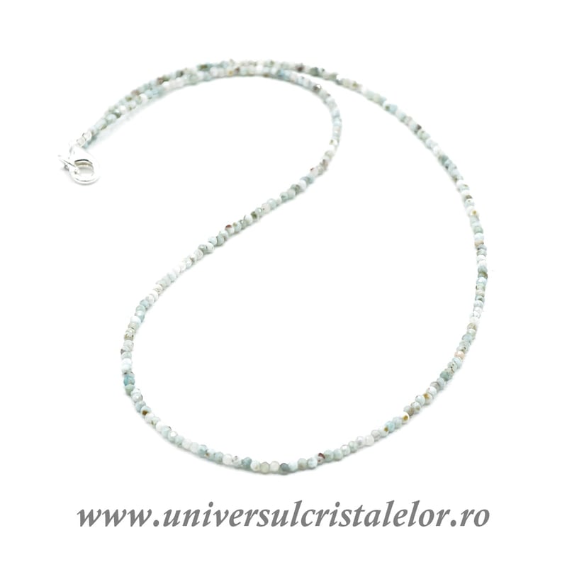 Colier larimar rotund fatetat - 2.2 mm