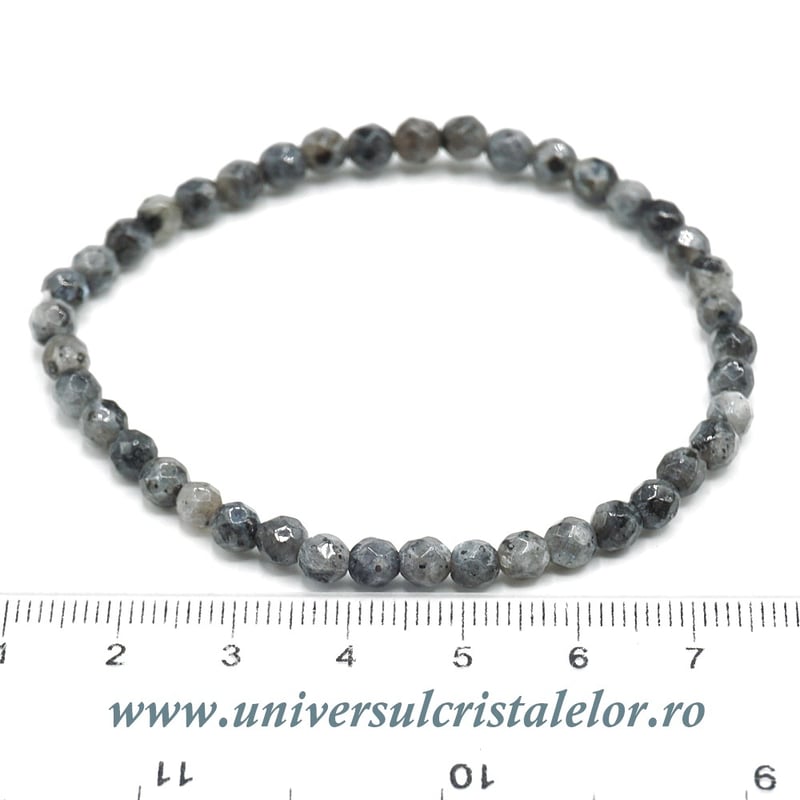 Bratara larvikit rotund fatetat- 4 mm