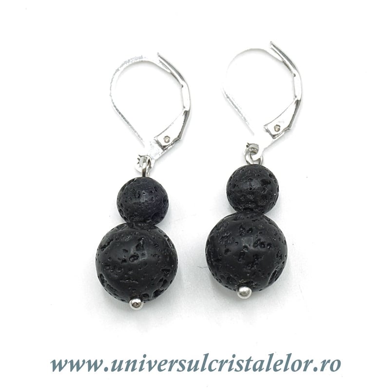 Cercei lava vulcanica rotund-10mm m03