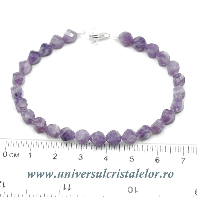 Bratara lepidolit fatetat - 5 mm