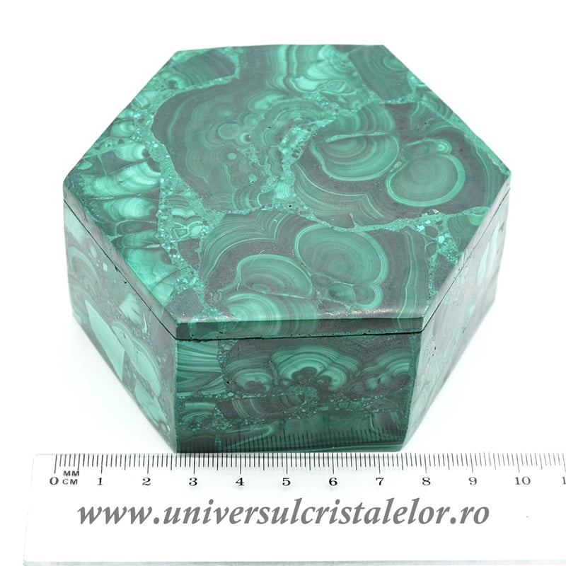 Caseta bijuterii malachit