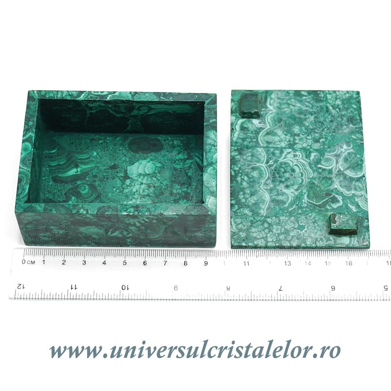 Caseta bijuterii malachit