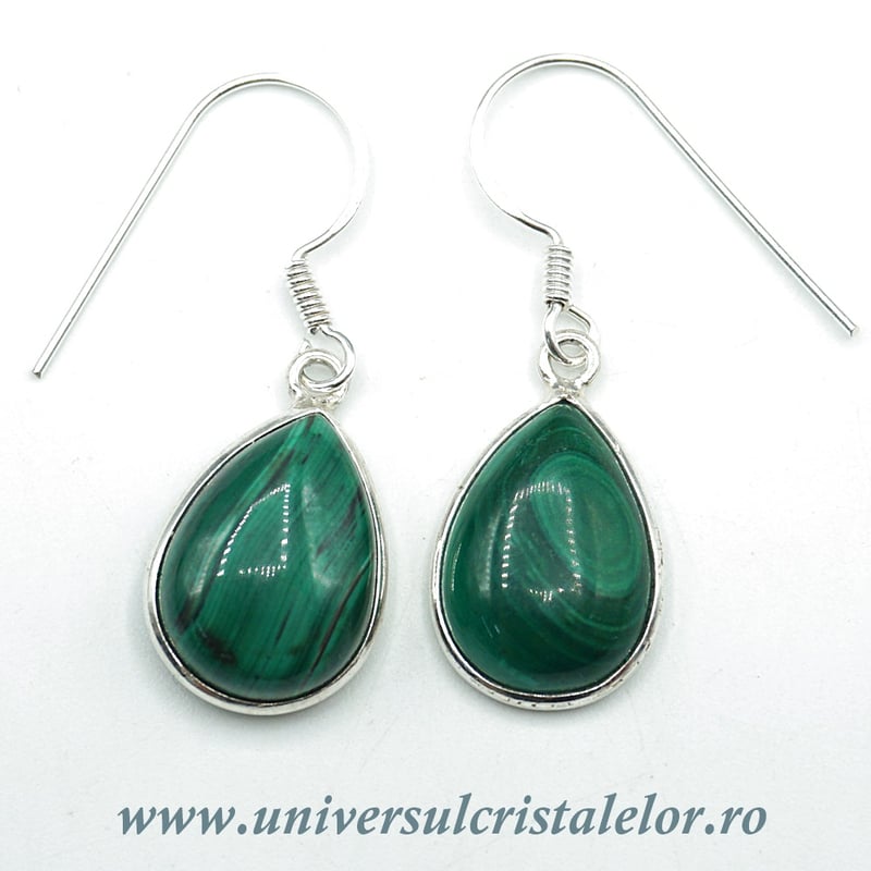 Cercei malachit lacrima