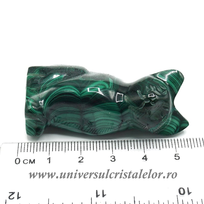 Figurina malachit pisica