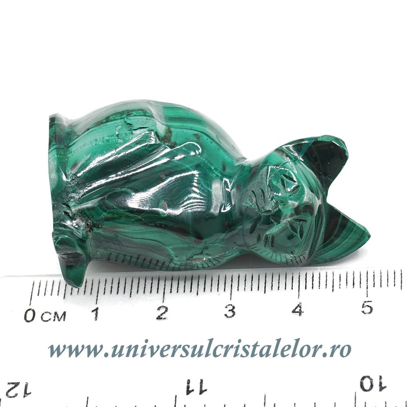 Figurina malachit pisica