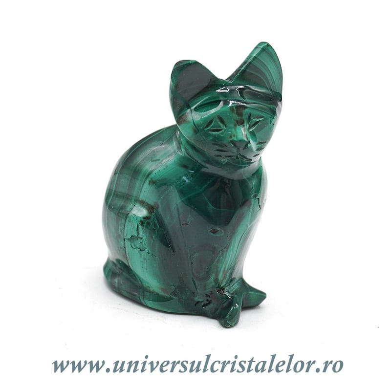 Figurina malachit pisica