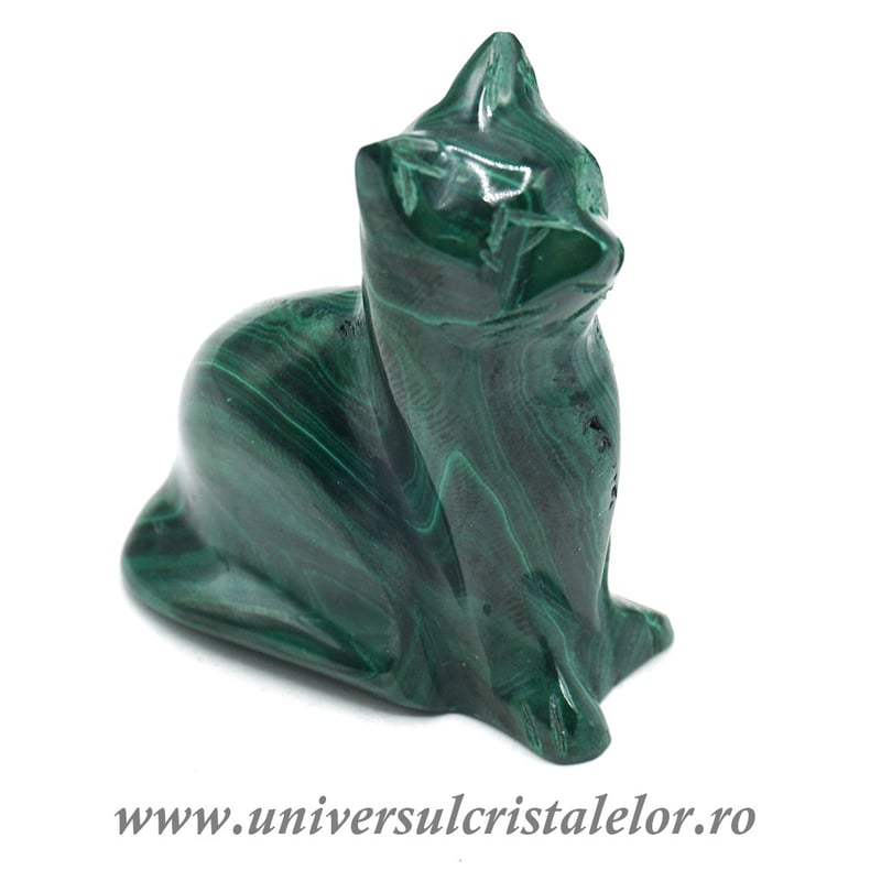 Figurina malachit pisica