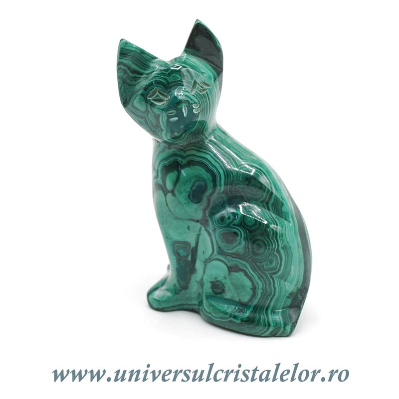 Figurina malachit pisica