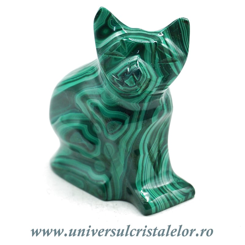 Figurina malachit pisica