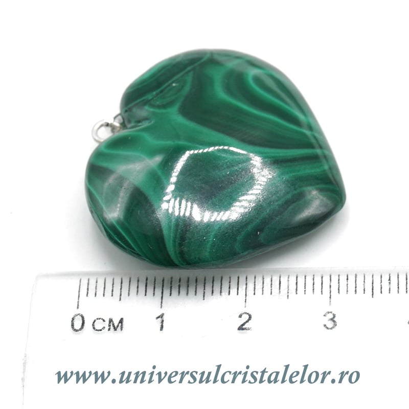 Pandantiv malachit inima