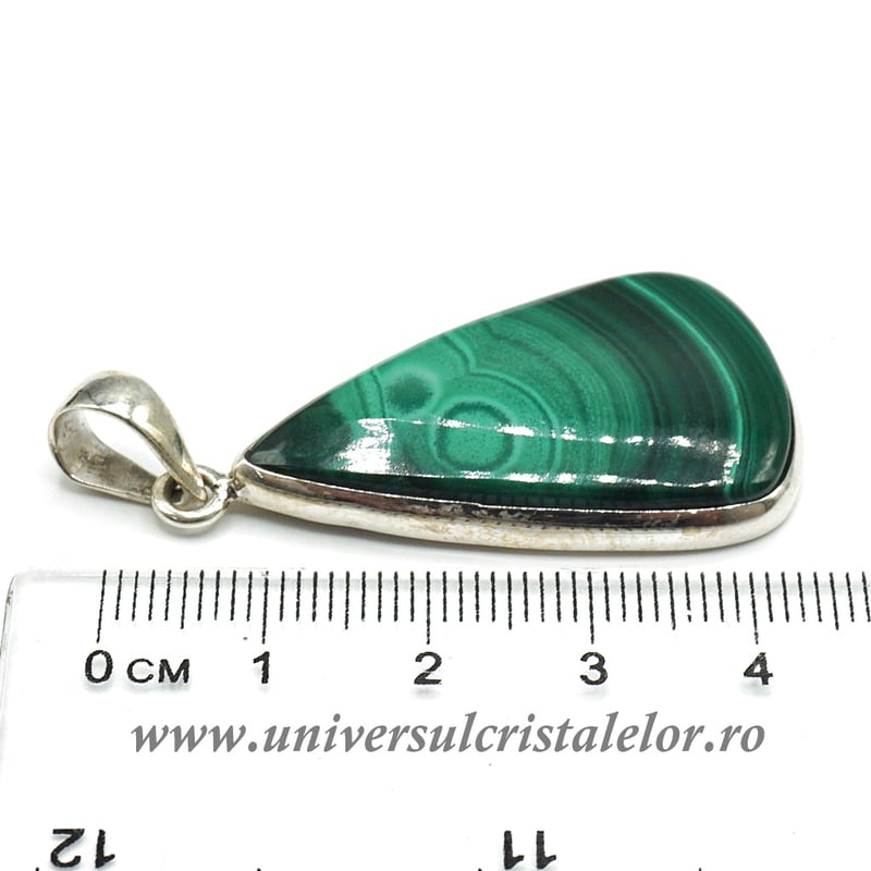 Pandantiv malachit cu crisocola unicat m04