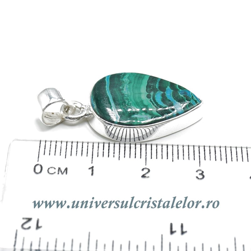 Pandantiv malachit cu crisocola unicat m06