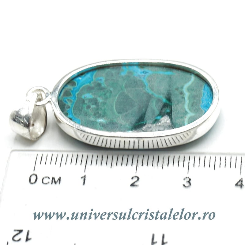 Pandantiv malachit cu crisocola unicat m01