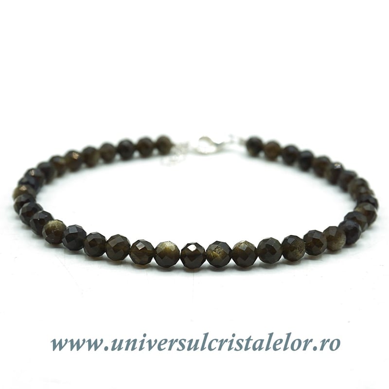 Bratara obsidian auriu