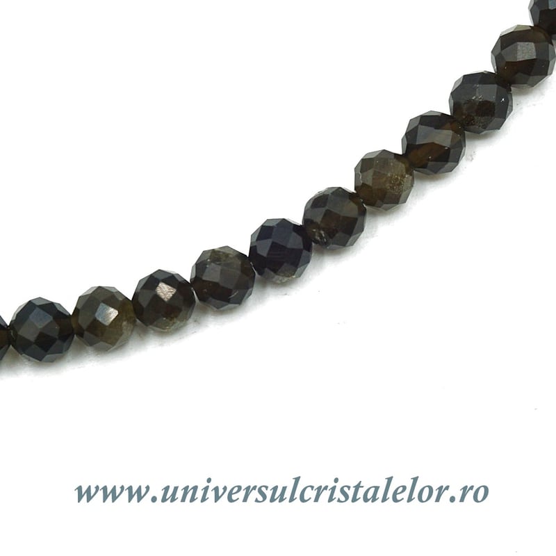 Colier obsidian auriu