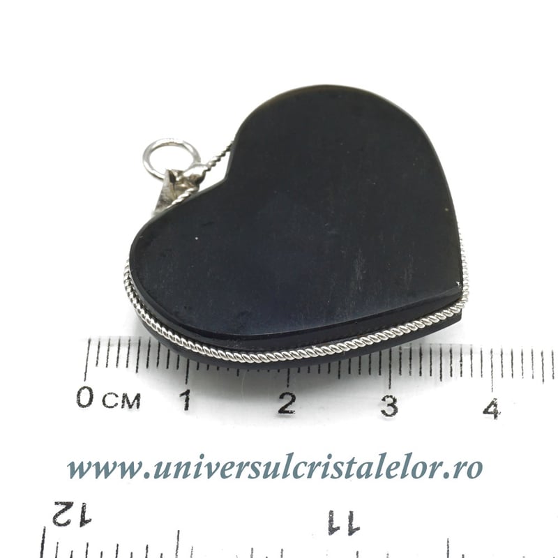Pandantiv obsidian auriu inima