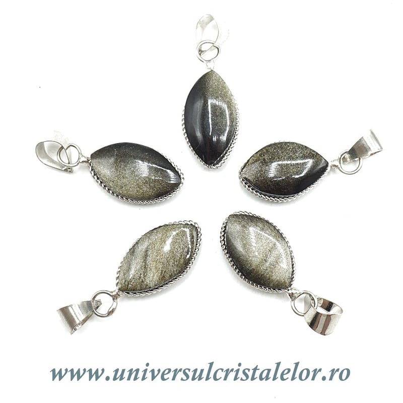 Pandantiv obsidian auriu