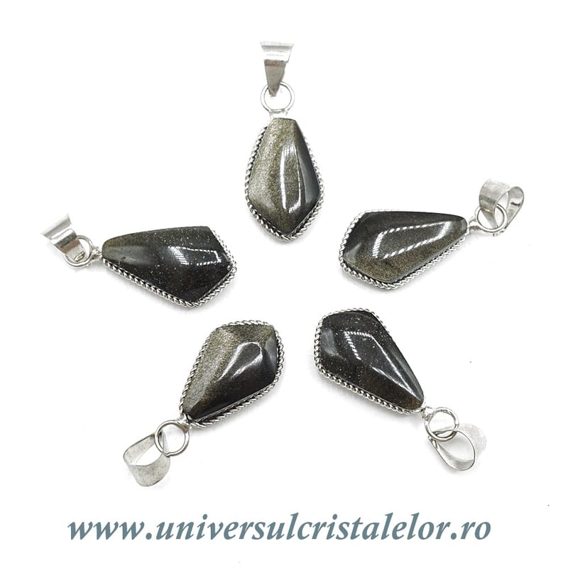 Pandantiv obsidian auriu