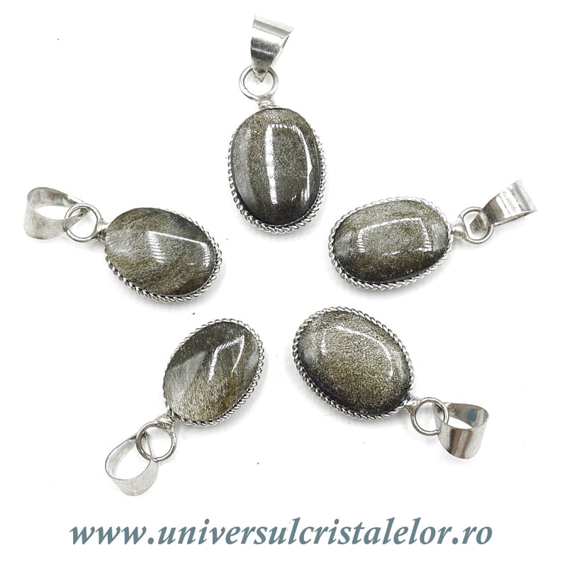 Pandantiv obsidian auriu