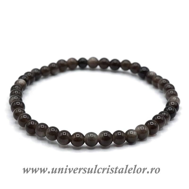 Bratara obsidian curcubeu 4mm